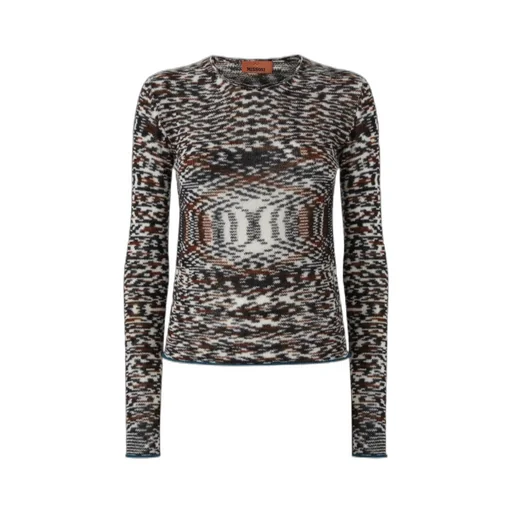 Crew Neck Sweater With Flame Pattern