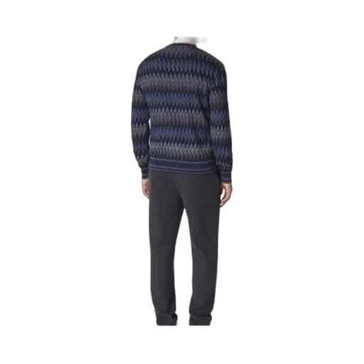 Crew Neck Sweater With 3D Zigzag Pattern