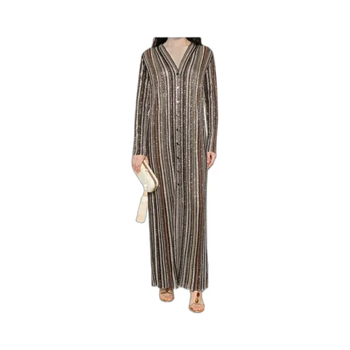 Sequin-Striped Coat