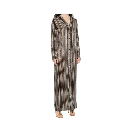 Sequin-Striped Coat
