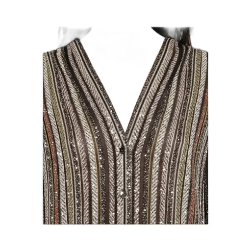 Sequin-Striped Coat