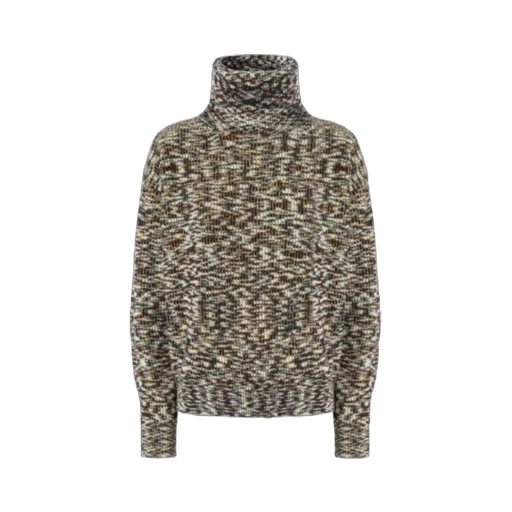 High-Neck Flame Knit Sweater
