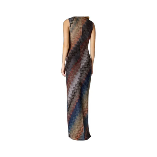 Zig-Zag High-Neck Dress