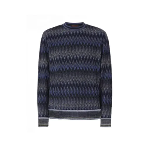 Crew Neck Sweater With 3D Zigzag Pattern
