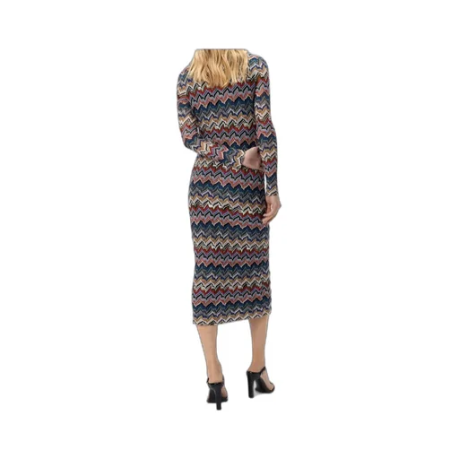 Geometric-Pattern Long-Sleeve Dress