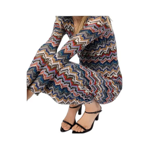 Geometric-Pattern Long-Sleeve Dress