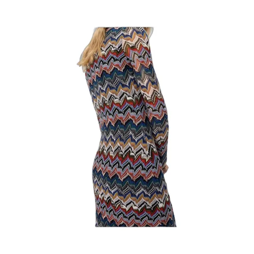 Geometric-Pattern Long-Sleeve Dress
