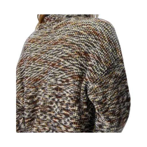 High-Neck Flame Knit Sweater