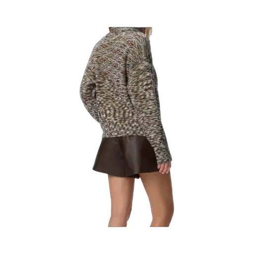 High-Neck Flame Knit Sweater