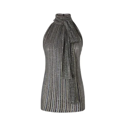 Sequin Striped Bow Top