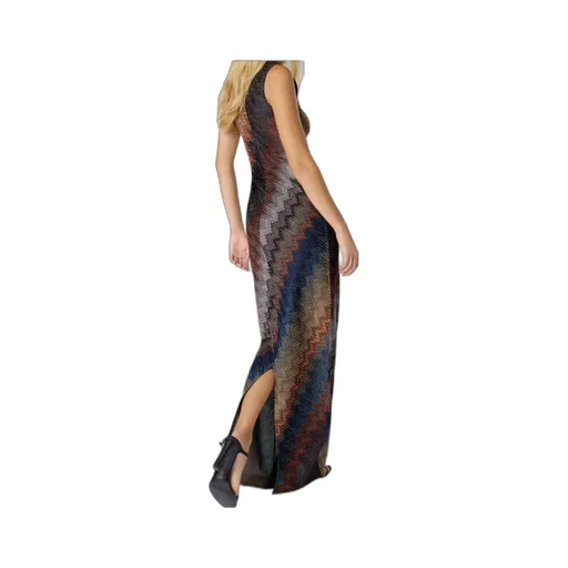 Zig-Zag High-Neck Dress