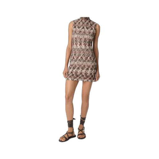 Floral-Lace Sleeveless Mini Dress