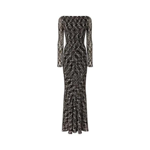 Long Dress In Embroidered Lace