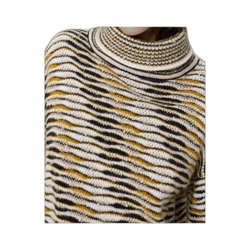 High-Neck Flame-Pattern Sweater
