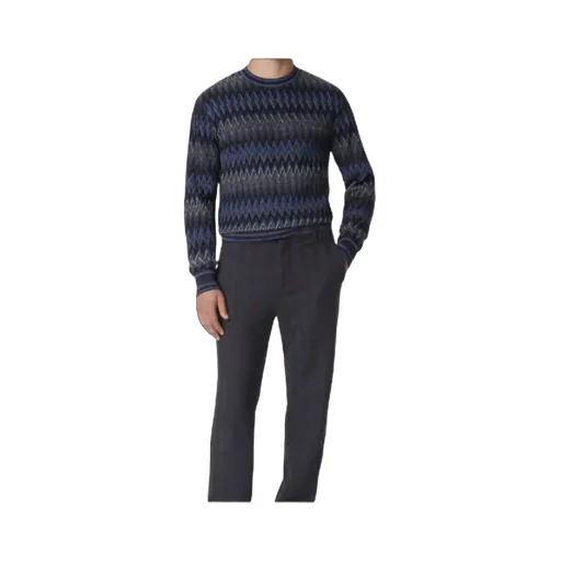 Crew Neck Sweater With 3D Zigzag Pattern