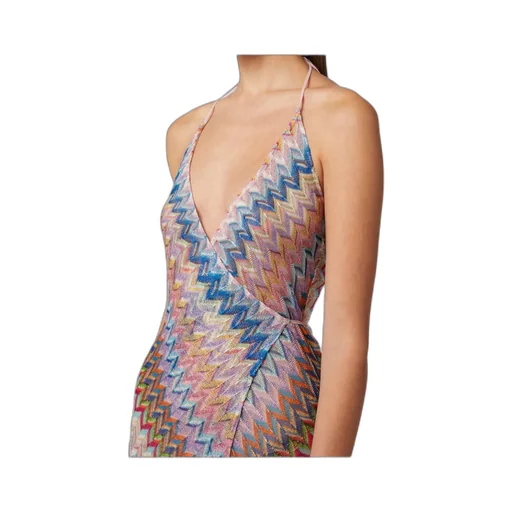 Sleeveless Chevron-Knit Maxi Dress