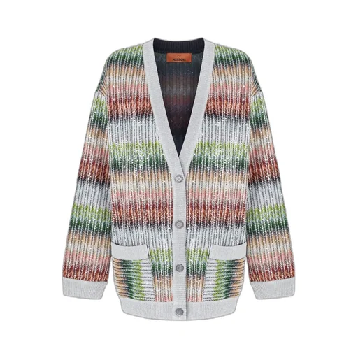 Drop Shoulder Striped Cardigan