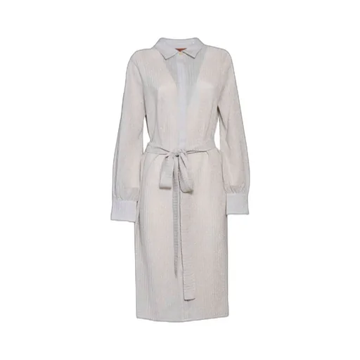 Belted Long-Sleeved Midi Dress