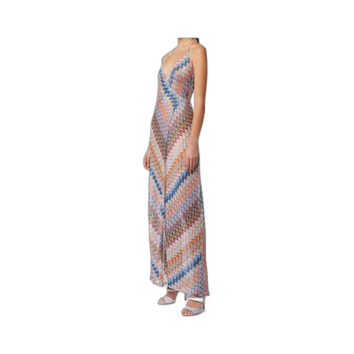 Sleeveless Chevron-Knit Maxi Dress