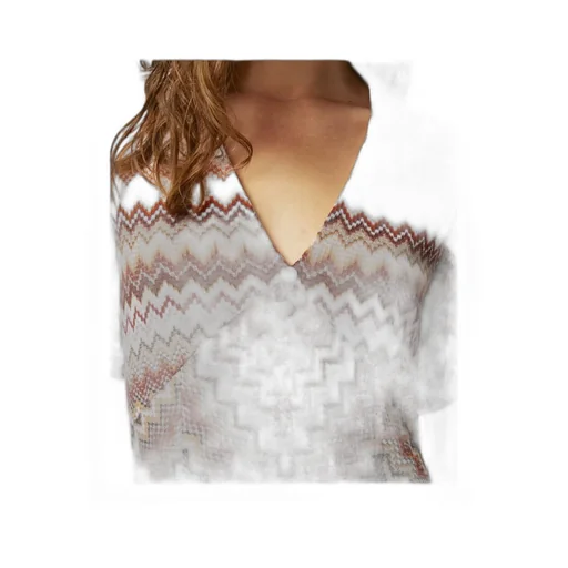 Serrated Zig Zag Pattern Long Flared Dress