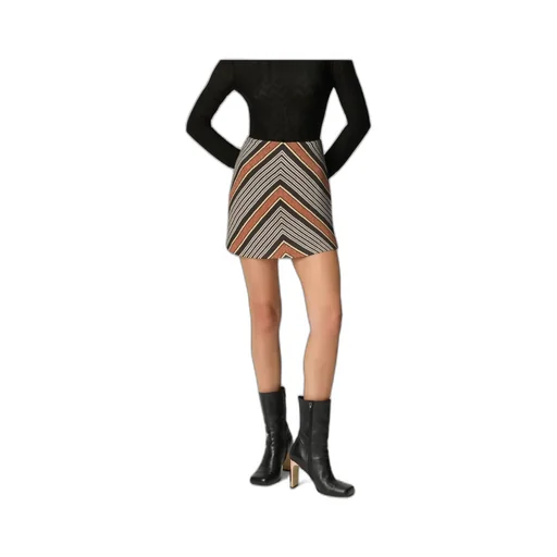 Lame Striped Mini Skirt