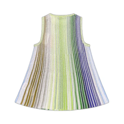 Sequin-Embellished Striped Sleeveless Top