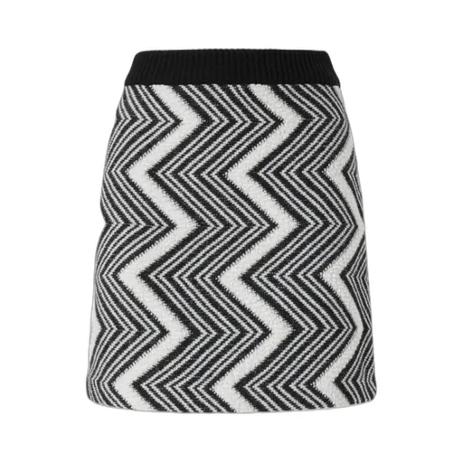 Zigzag Wool Mini Skirt