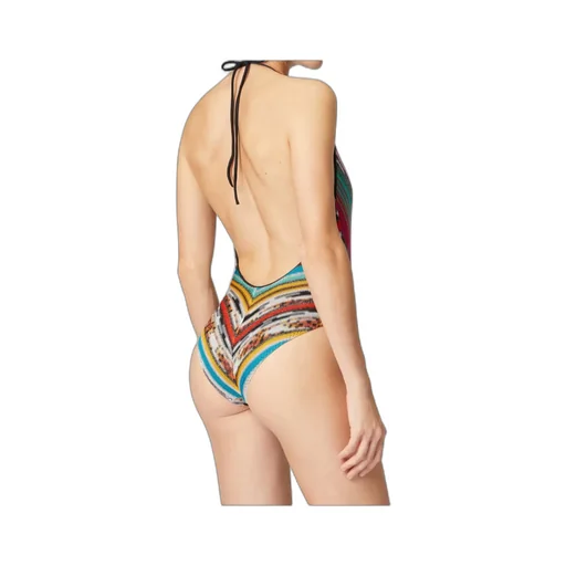 Striped Halterneck One-Piece Swimsuit