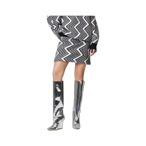 Zigzag Wool Mini Skirt