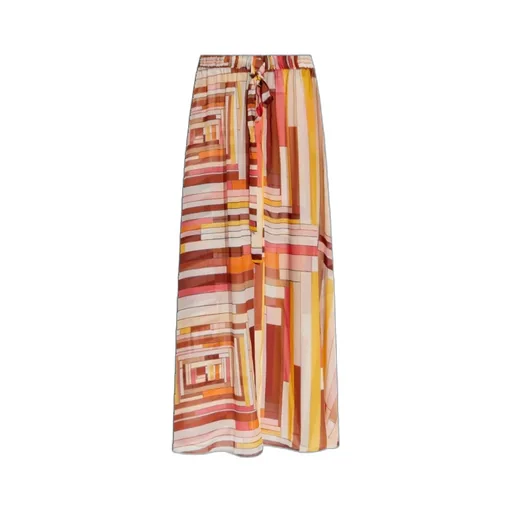 Printed Satin Long Covered Up Skirt