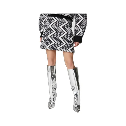 Zigzag Wool Mini Skirt