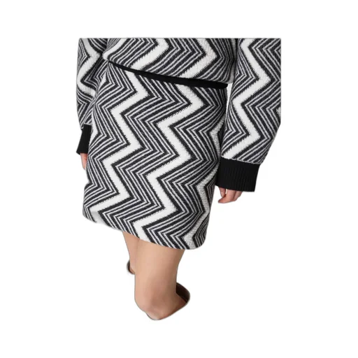 Zigzag Wool Mini Skirt
