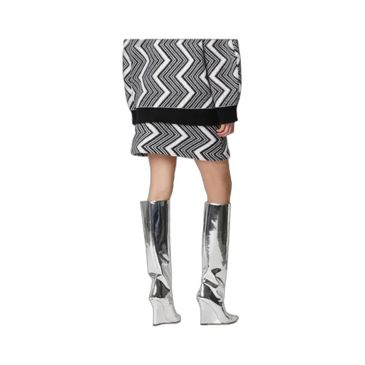 Zigzag Wool Mini Skirt