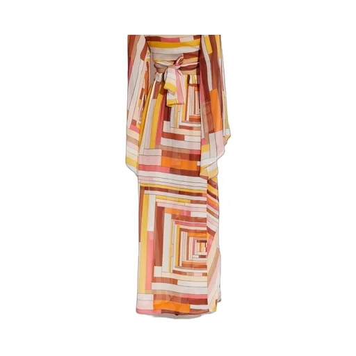 Printed Satin Long Covered Up Skirt