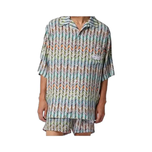 Chevron-Print Twill Shirt
