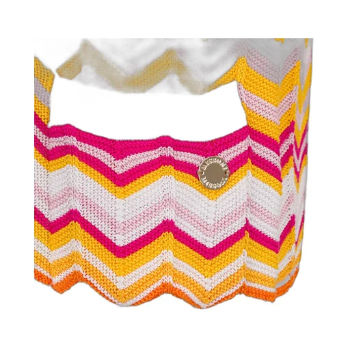 Zigzag Patterned V-Neck Cardigan