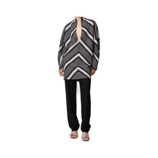 Oversized Sleeved Plunging V-Neckline Mini-Dress