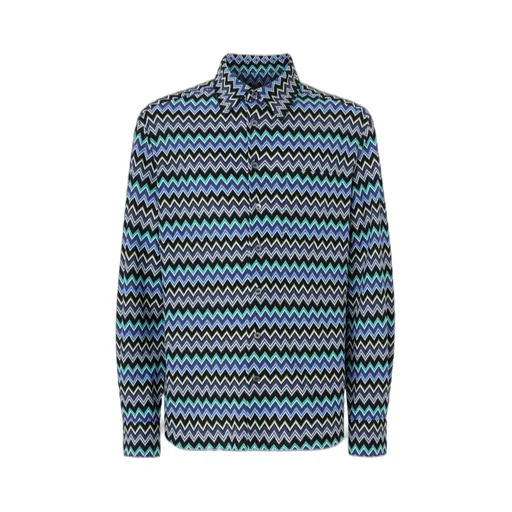 Zig Zag Printed Long-Sleeved Shirt
