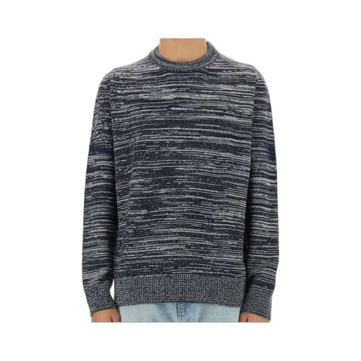 Intarsia-Knit Striped Crewneck Jumper
