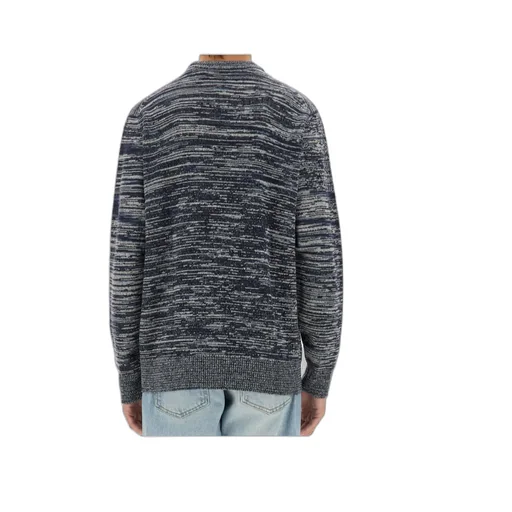 Intarsia-Knit Striped Crewneck Jumper