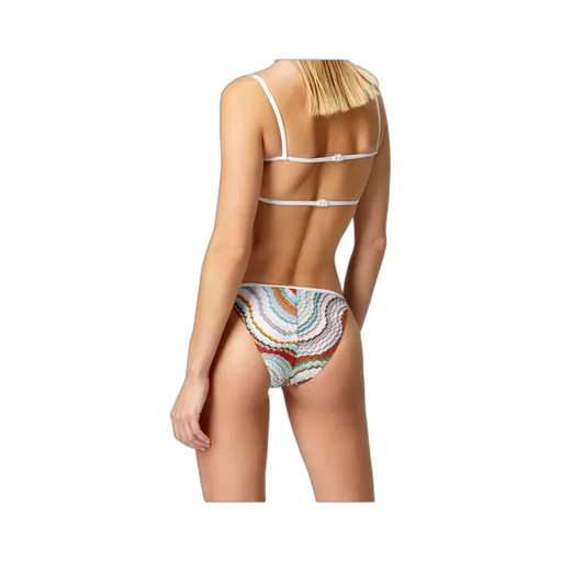 Lamé Wave Motif Bandeau Bikini