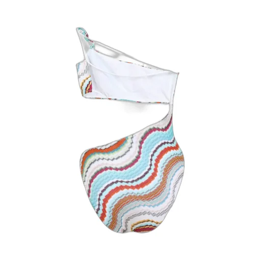 Zigzag Woven Cut-Out Detailed Swimsuit