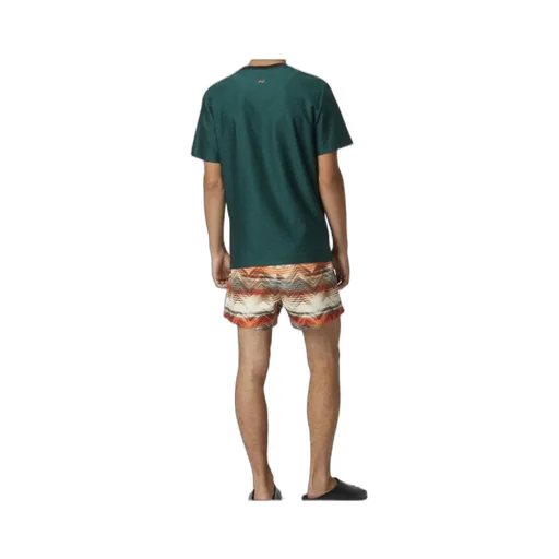 Zig Zag Printed Drawstring Swim Shorts