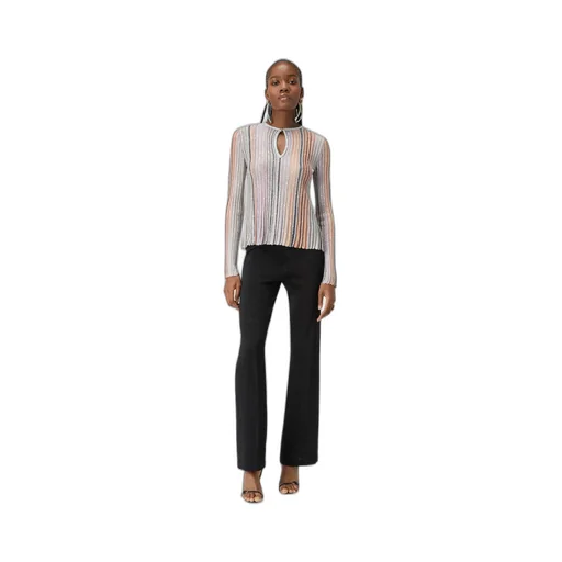 Glitter-Detail Straight Trousers
