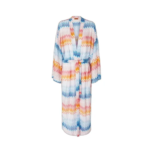 Zig-Zag Tied-Waist Long Dress