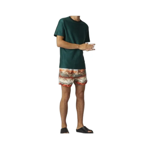 Zig Zag Printed Drawstring Swim Shorts