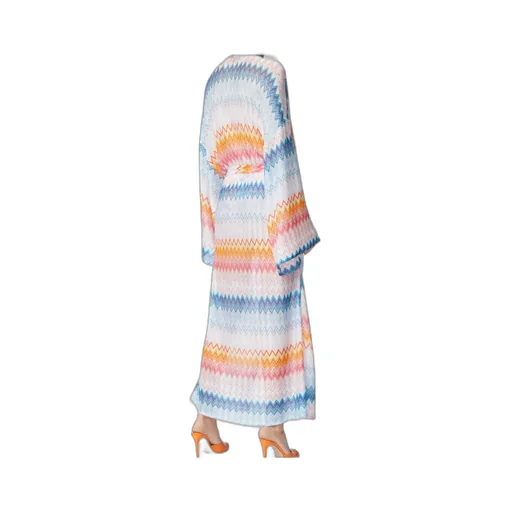 Zig-Zag Tied-Waist Long Dress