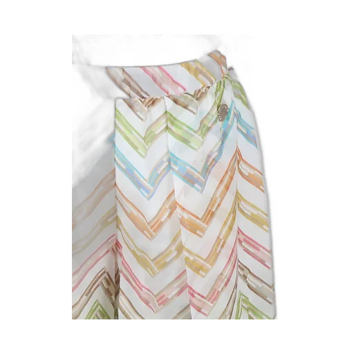 Zigzag-Print Layered Trousers