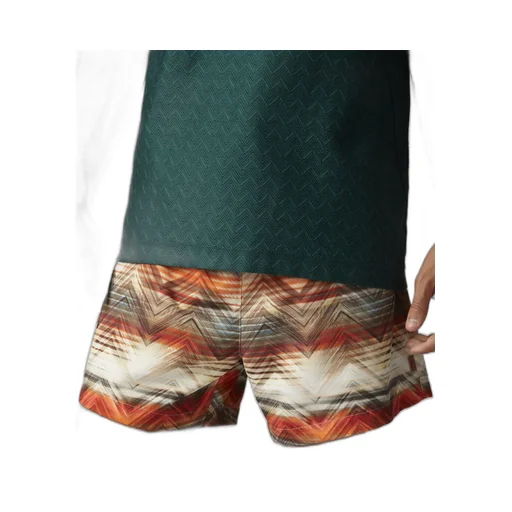 Zig Zag Printed Drawstring Swim Shorts