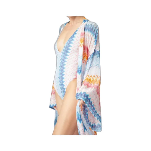 Zig-Zag Tied-Waist Long Dress
